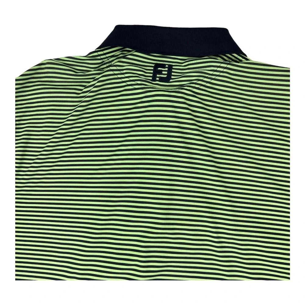 FootJoy‎ FJ Navy Blue & Green Stripe Short Sleeve Golf Polo Mens Size Medium M